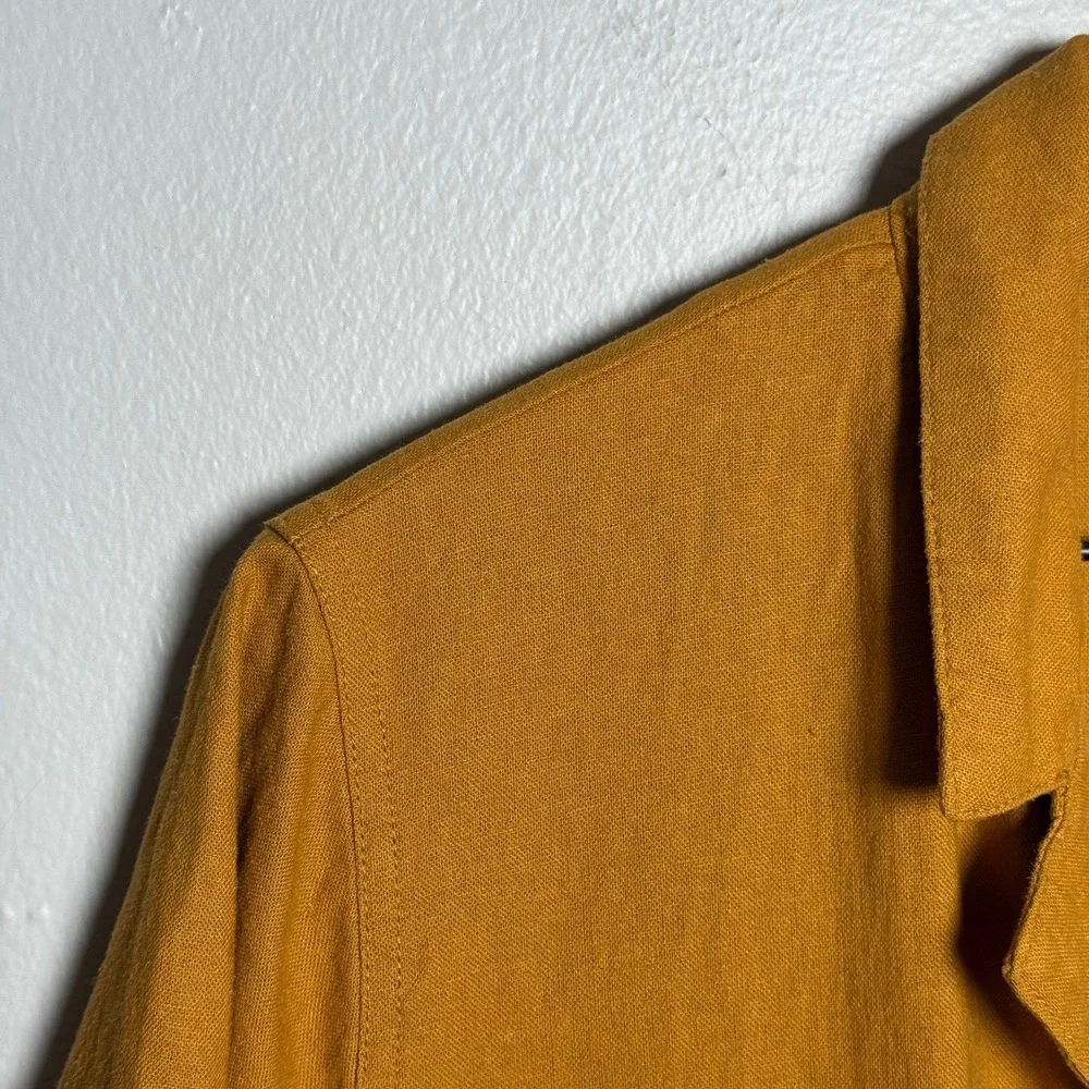 Universal‎ Thread NEW Womens Romper XXL Yellow Buttons Linen Utility Minimalist